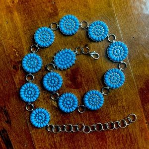 Turquoise and silver Concho belt (new)